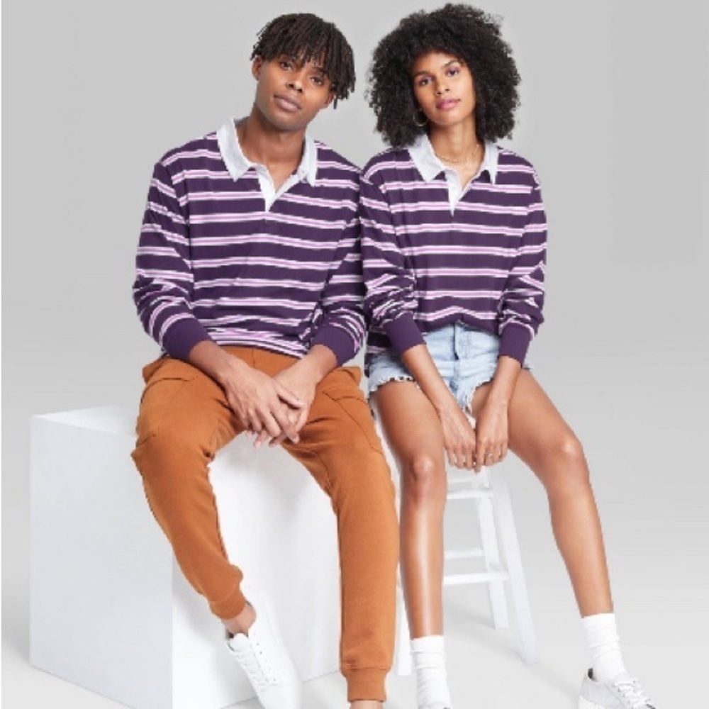 LONG Sleeve Oversized Rugby Polo T-
Shirt - Unisex - Wild Fable